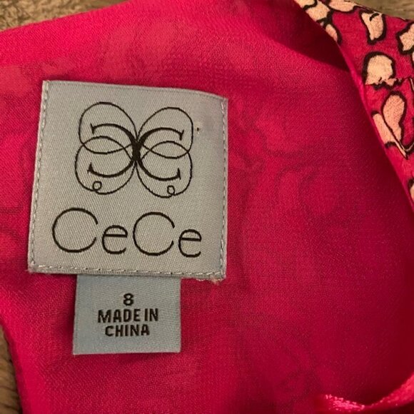 NWT CeCe Romantic Voyage Floral Dress in New Fuchsia 8 - Picture 2 of 7